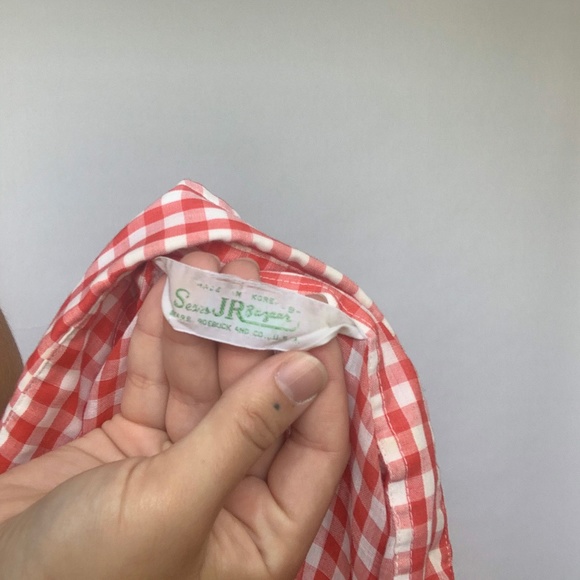 Vintage Sears Red Plaid Rockabilly Button Down - Picture 2 of 7